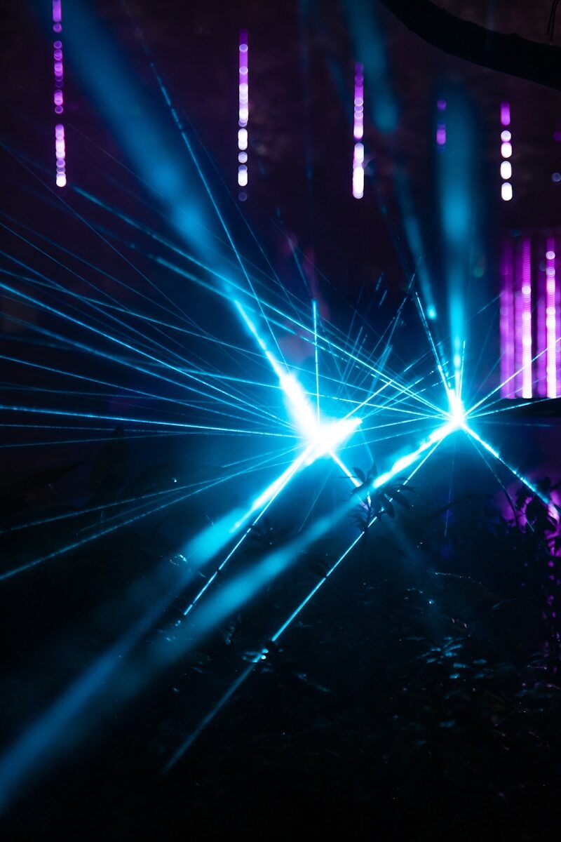 blue and purple light on stage